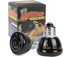 Keramische Verwarmingslamp - Warmtelamp Reptielen - Terrarium Klimaat - Lange Levensduur - 60 Watt - Zwart
