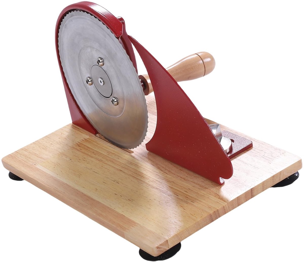 Dailygoods- Broodsnijmachine Handmatig - Houten Basis - Scherpe Messen - Compact en Draagbaar - Multifunctioneel - Gemakkelijk te Gebruiken - Broodsnijder