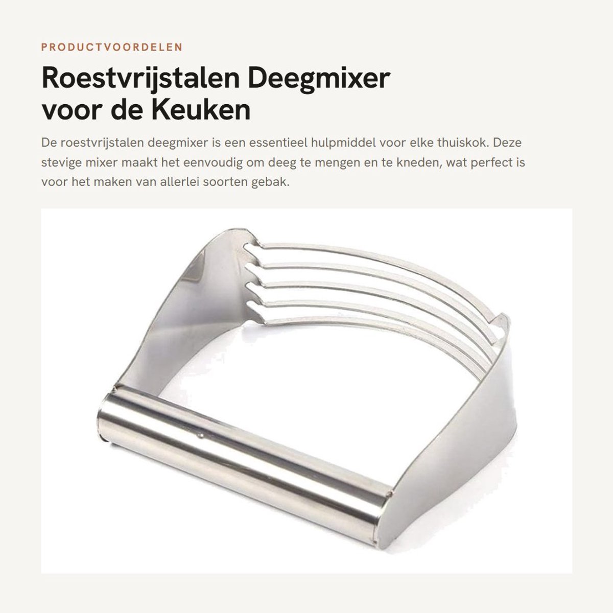 Dailygoods - Roestvrijstalen Deegmixer voor de Keuken