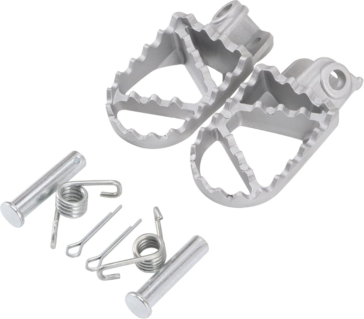 Motorfiets Voetsteunen - Pedaal Steunen - Verbeter Rijcomfort - Antislip Aluminium - 10mm Montagegat - Zilver
