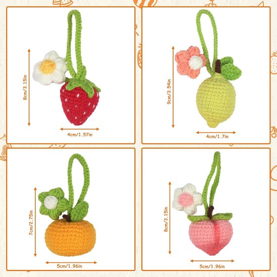 Haakset Beginners - Fruit Haken - Creatief Hobby - Stap-voor-stap Video - 4 Patronen - Multicolor — afbeelding 4