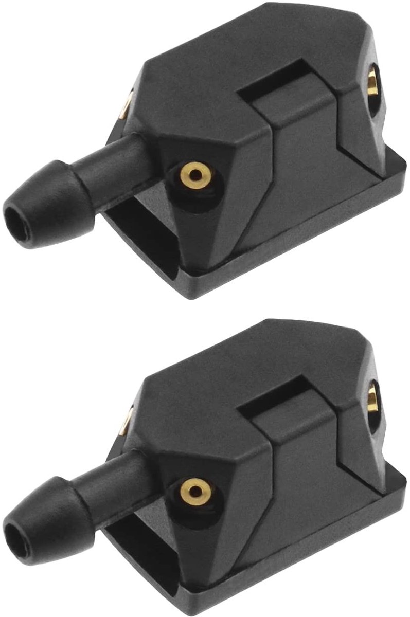 Dailygoods- Ruitenwisser Spray Jet - 2 Stuks - Universele Ruitenwissersproeier - 4 Wateruitlaten - Kunststof - Geschikt voor 8mm/9mm Ruitenwisser Arm - Ruitensproeier