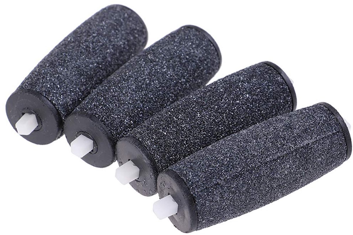 Dailygoods - Extra Grof Gladde Vervangende Rollers - Effectieve Huidverzorging - Zwart - Perfect voor Voetvijl - Set van 4 - Geschikt voor Hielen