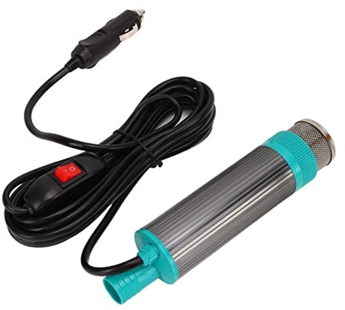 Dailygoods - Draagbare Elektrische Olie-waterafzuigpomp - 12V Transferpomp - Handbrandstofpomp - Aluminium Roestvrij Staal - Voor Dieselolie en Water...