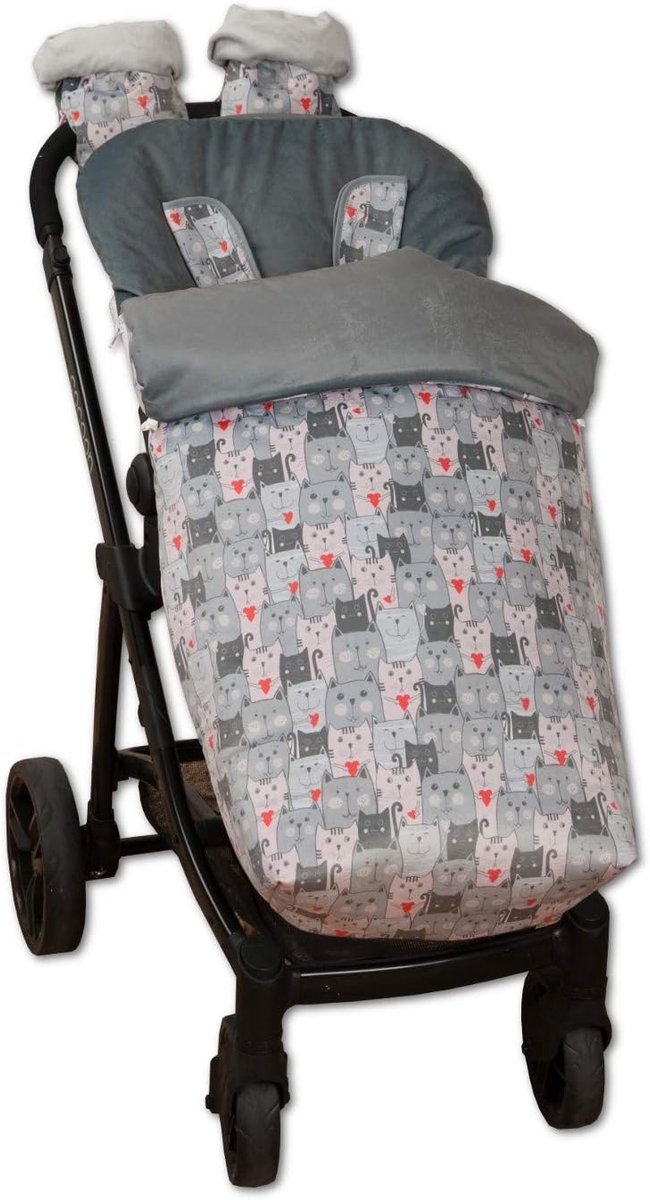 Baby Voetenzak - Kinderwagen Dek - Warmte Tijdens Reis - Waterafstotend Fleece - 105 x 52 cm - Kittens