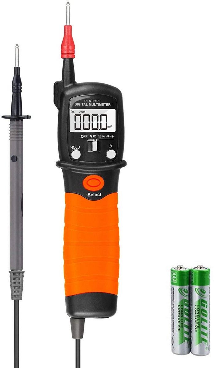 Digitale Multimeter - Spanning Tester - Elektrische Metingen - Pentype Ontwerp - 23.5 cm - Zwart