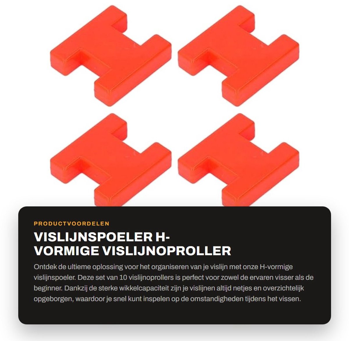 Dailygoods- Vislijnspoeler H-vormig - 10 Stuks - Sterke Wikkelcapaciteit - Vislijnopslaghouder - Vissenaccessoires - Duurzaam materiaal - Vislijnoproller
