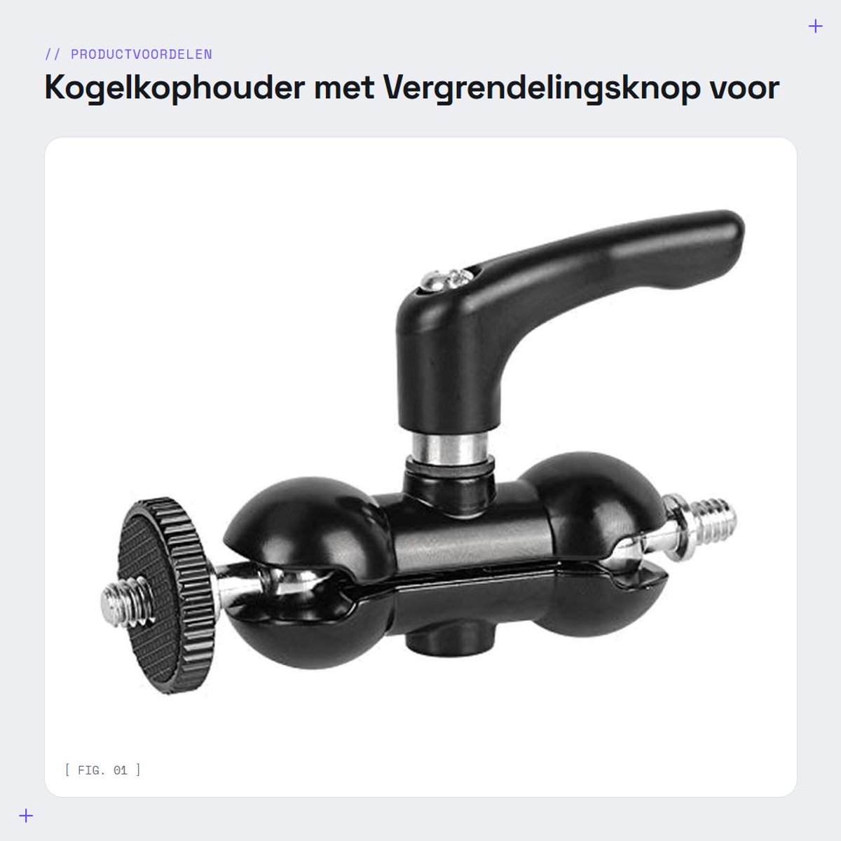 Dailygoods - Kogelkophouder met Vergrendelingsknop voor Camera-accessoires