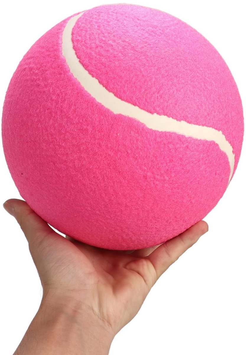 Dailygoods- Tennisbal 8 Inch - Opblaasbare Jumbo Hondenbal - Duurzaam Speelgoed - Veilig voor Kinderen - Perfect voor Training - Rubberen Kern met Pluche Vilt - Speelbal