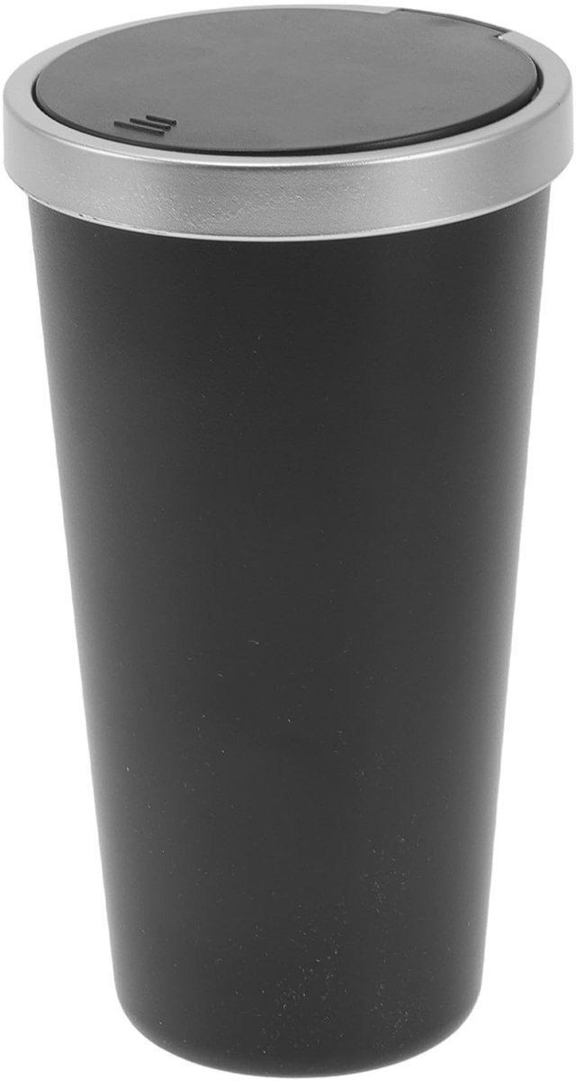 Dailygoods- Auto Prullenbak Draagbaar - Zilverkleurig ABS - Geschikt voor SUV's/MPV's - Eenvoudige Installatie - Afmetingen 9x16cm - Handig voor Afval - Autoprullenbakje