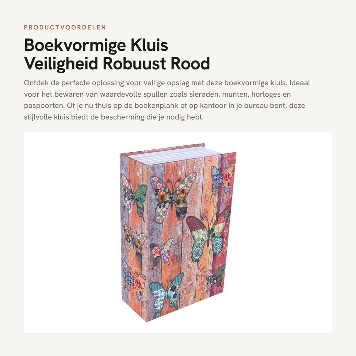 Dailygoods- Boekvormige Kluis - Duurzaam Materiaal - Verborgen Opslag - Veiligheidsoplossing - Antidiefstal - Geschikt voor Thuis en Kantoor - Veiligheidsbox