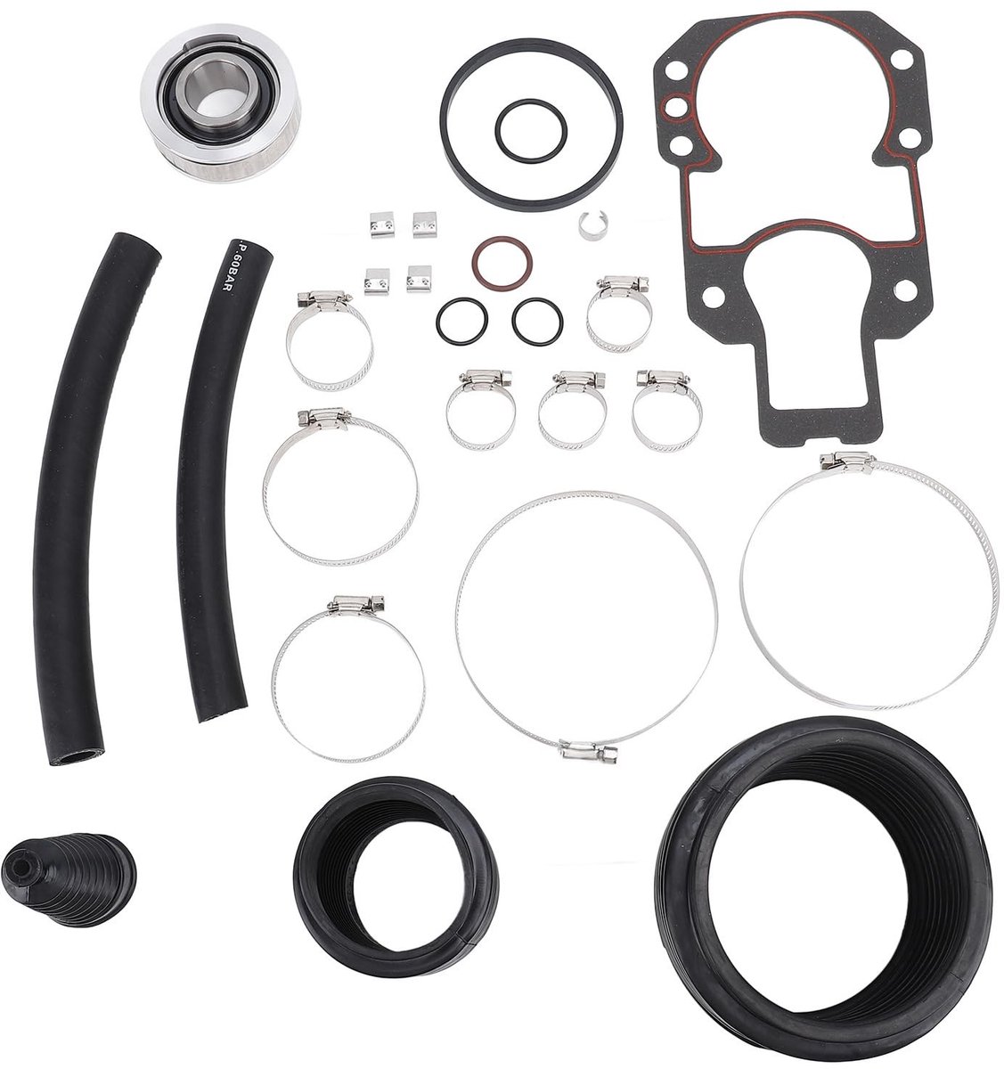 Dailygoods- Spiegelafdichtingsbalgset - Eenvoudige Installatie - Vervanging voor Alpha One 1983-1990 - Cardanisch Lager - Premium Rubber - Inclusief Slangklemmen - Bootaandrijving