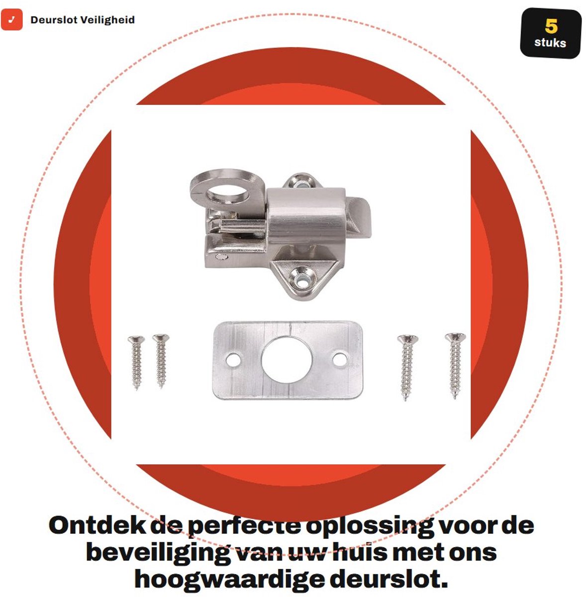 Dailygoods- Deurslot Automatische Vergrendeling - Deurslot Buitendeur - Deurslot Binnendeur - Schuifvergrendelingsmechanisme - Zinklegering - Eenvoudige Installatie
