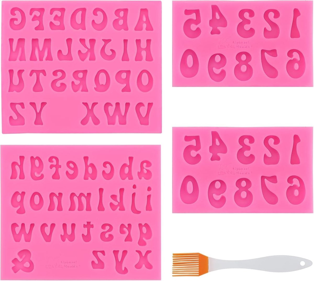 Dailygoods- Chocoladedecoratievorm - Siliconen Mallen - Letters/Cijfers - Duurzaam/Corrosiebestendig - Temperatuurbestendig - Eenvoudig te Reinigen - Siliconen Mal