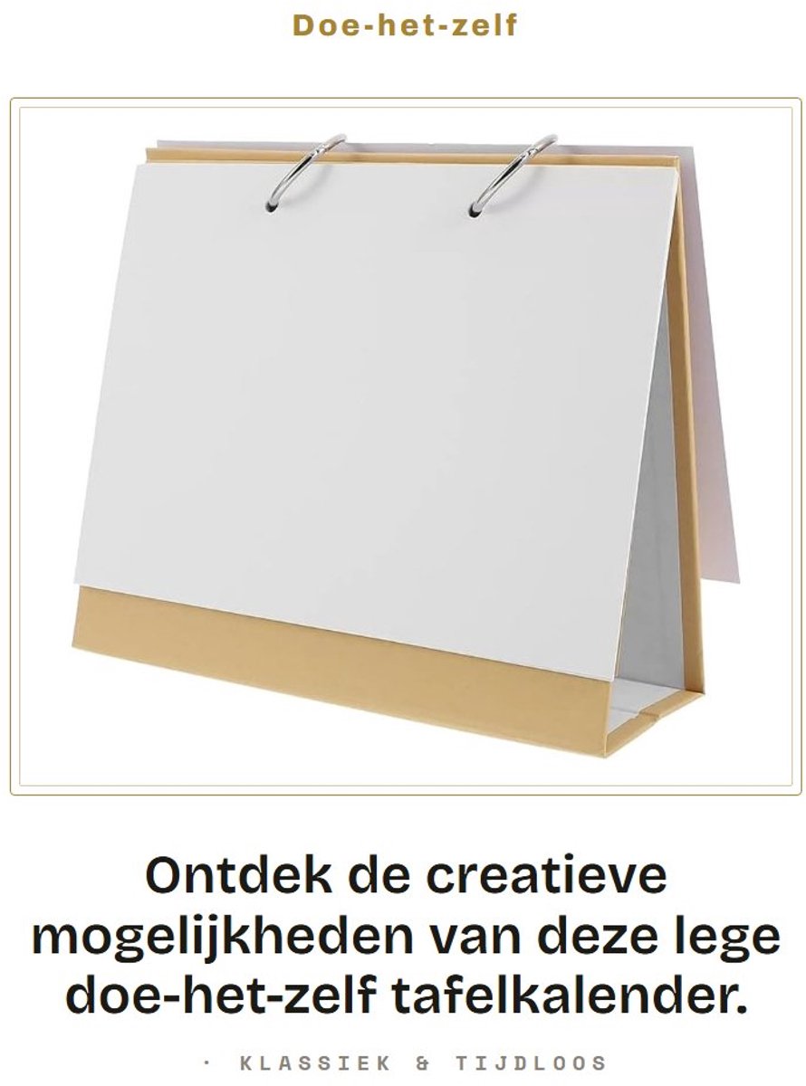 Dailygoods- Tafelkalender Doe-Het-Zelf - Kraftpapier - Ringband - Creatief Notitieblok - Weekkalender - Uniek Ontwerp - Notitieboek