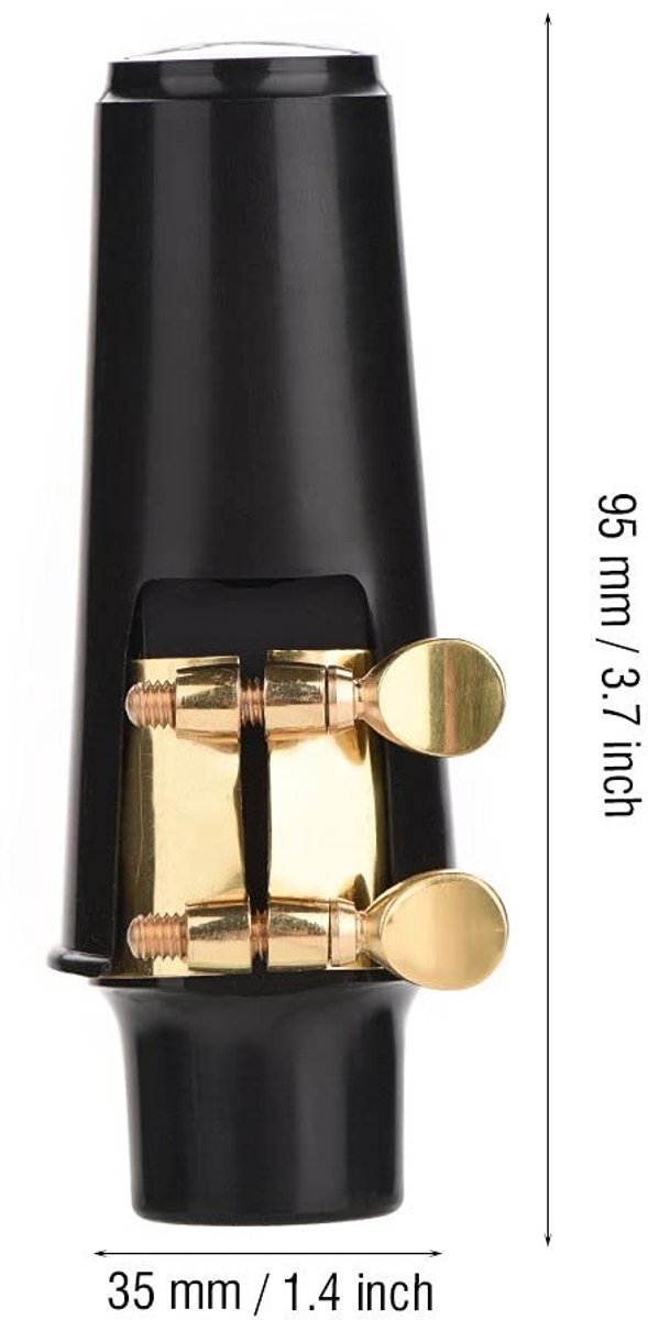 Dailygoods- Altsaxofoon Mondstuk Helder Geluid - Gebitsprotecties - Professionele Kwaliteit - Duurzaam Kunststof/Metaal - Voor Jazz/Klassieke Muziek - Geschikt Voor Novice/Professional - Saxofoonmondstuk