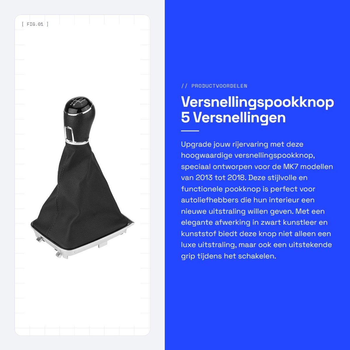 Dailygoods- Versnellingspook Knop 5 Versnellingen - Pookknop