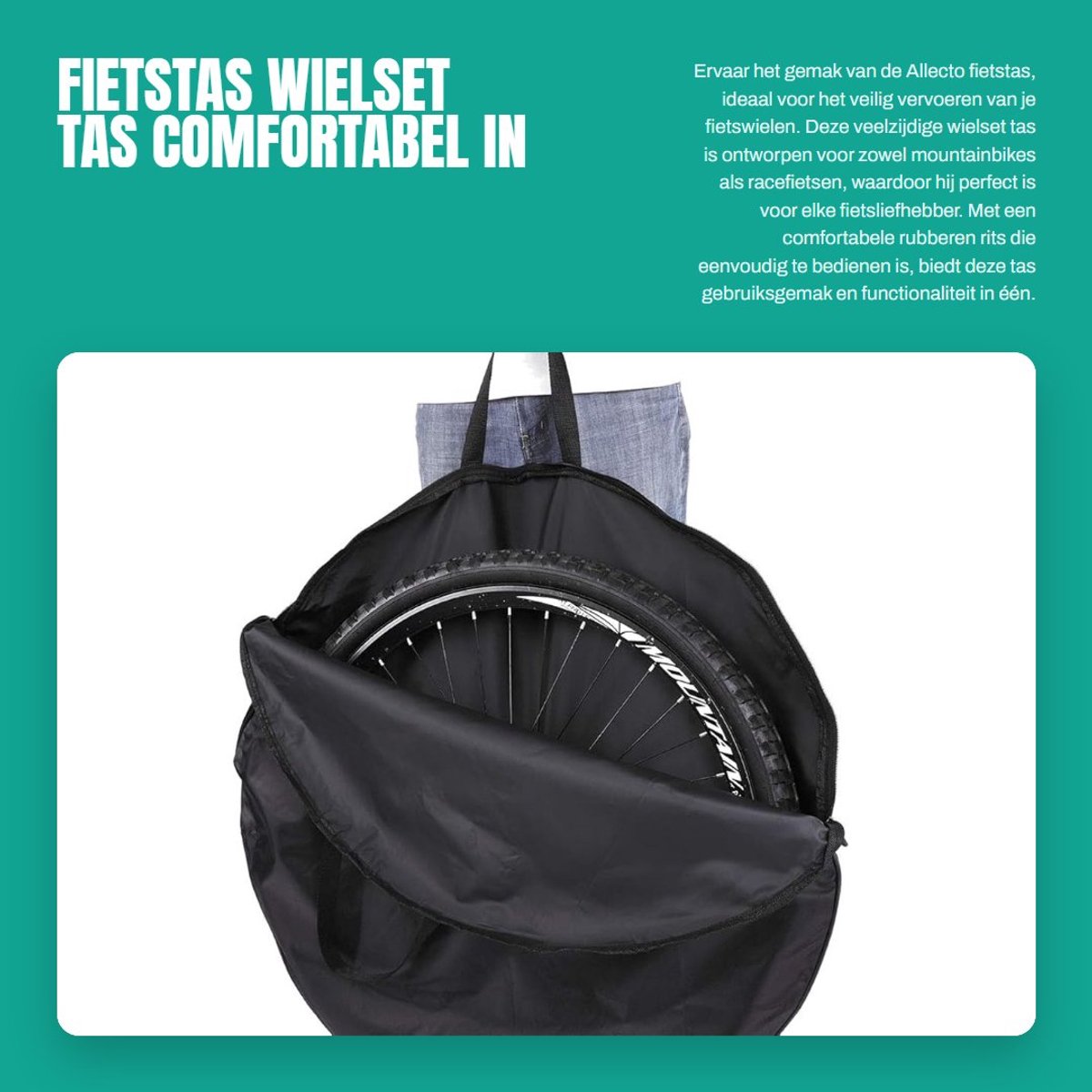 Dailygoods- Fietstas Dubbel Waterdicht - Fietstas Enkel - Fietstas Rugzak - Lichtgewicht - Opvouwbaar - Duurzaam Nylon - Wielentas
