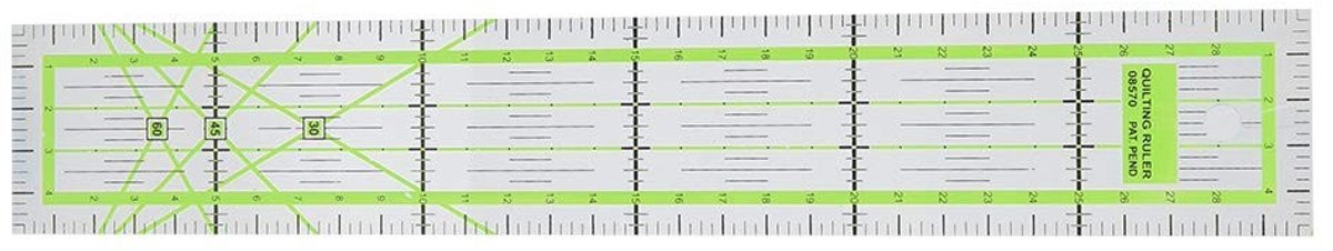 Dailygoods- Quiltliniaal Set van 6 - Hoge Transparante Naailiniaal - Nauwkeurige Schaal - Lichtgewicht en Duurzaam - Huidvriendelijk Materiaal - Draagbaar Quiltgereedschap