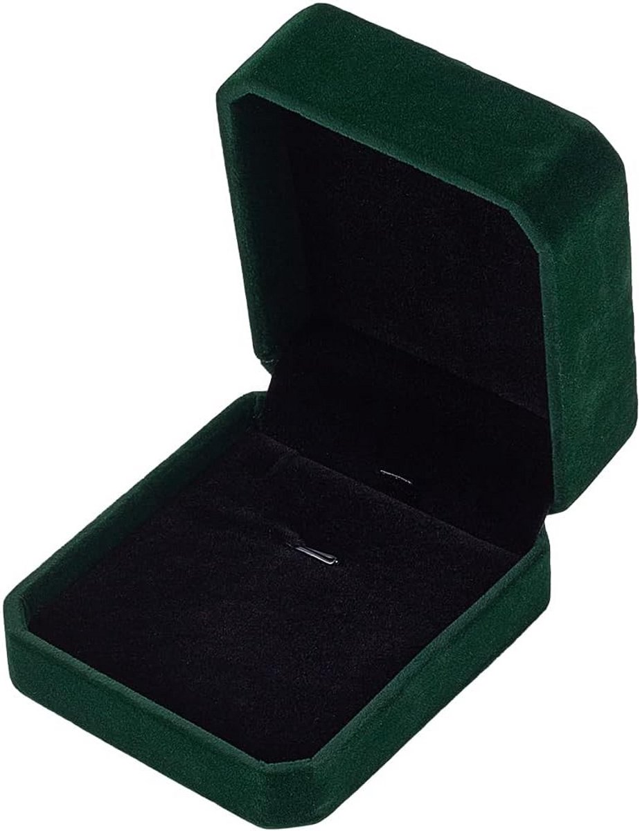 Juwelendoosje Enkel - Nekband Houder - Sieraden Presenteren - Octagonaal Ontwerp - 7 cm - Donkergroen