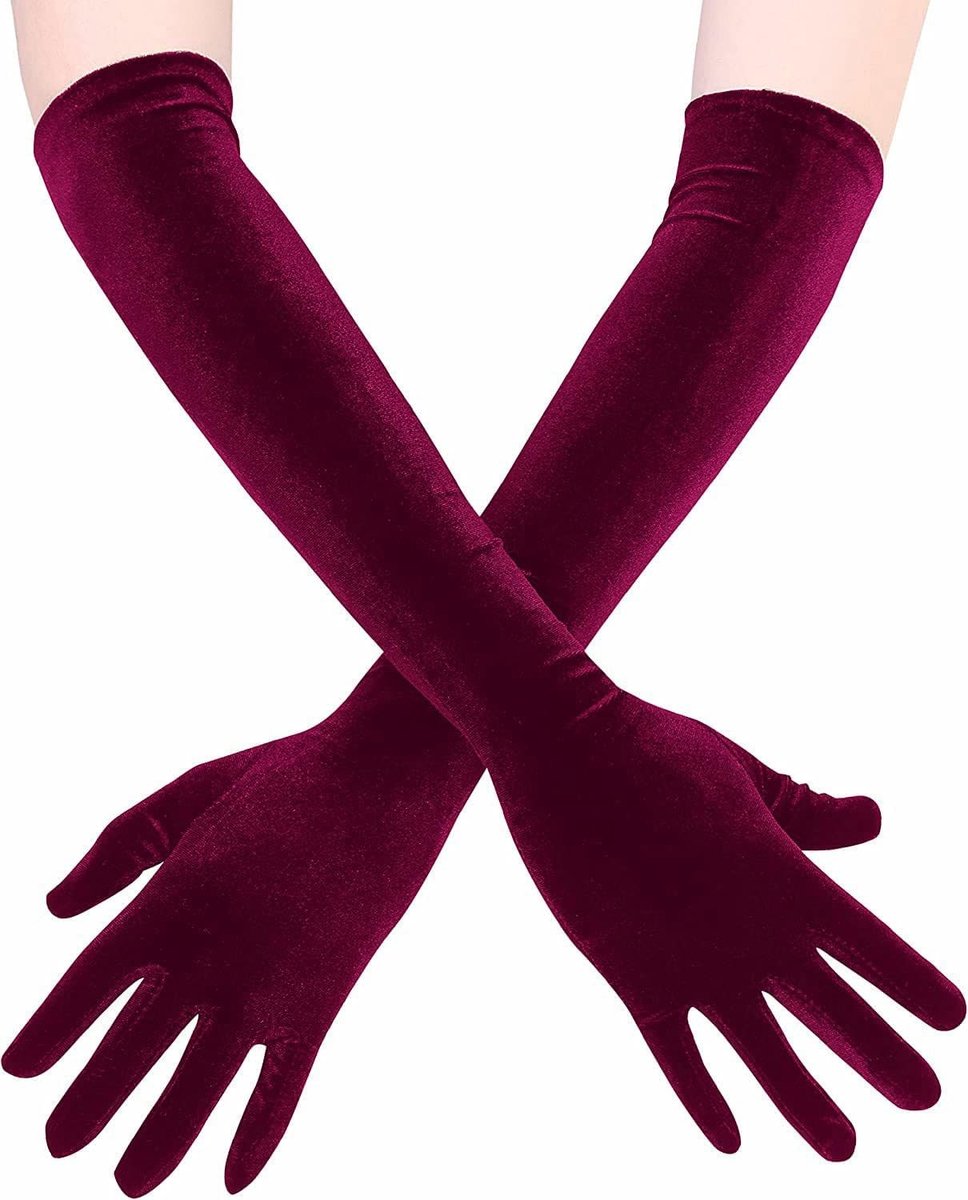 Dailygoods- Handschoenen Dames - Lange Fluwelen Handschoenen - Waterdicht - Rekbare Handschoenen - Feestkostuum - Comfortabel Draagcomfort - 53 cm