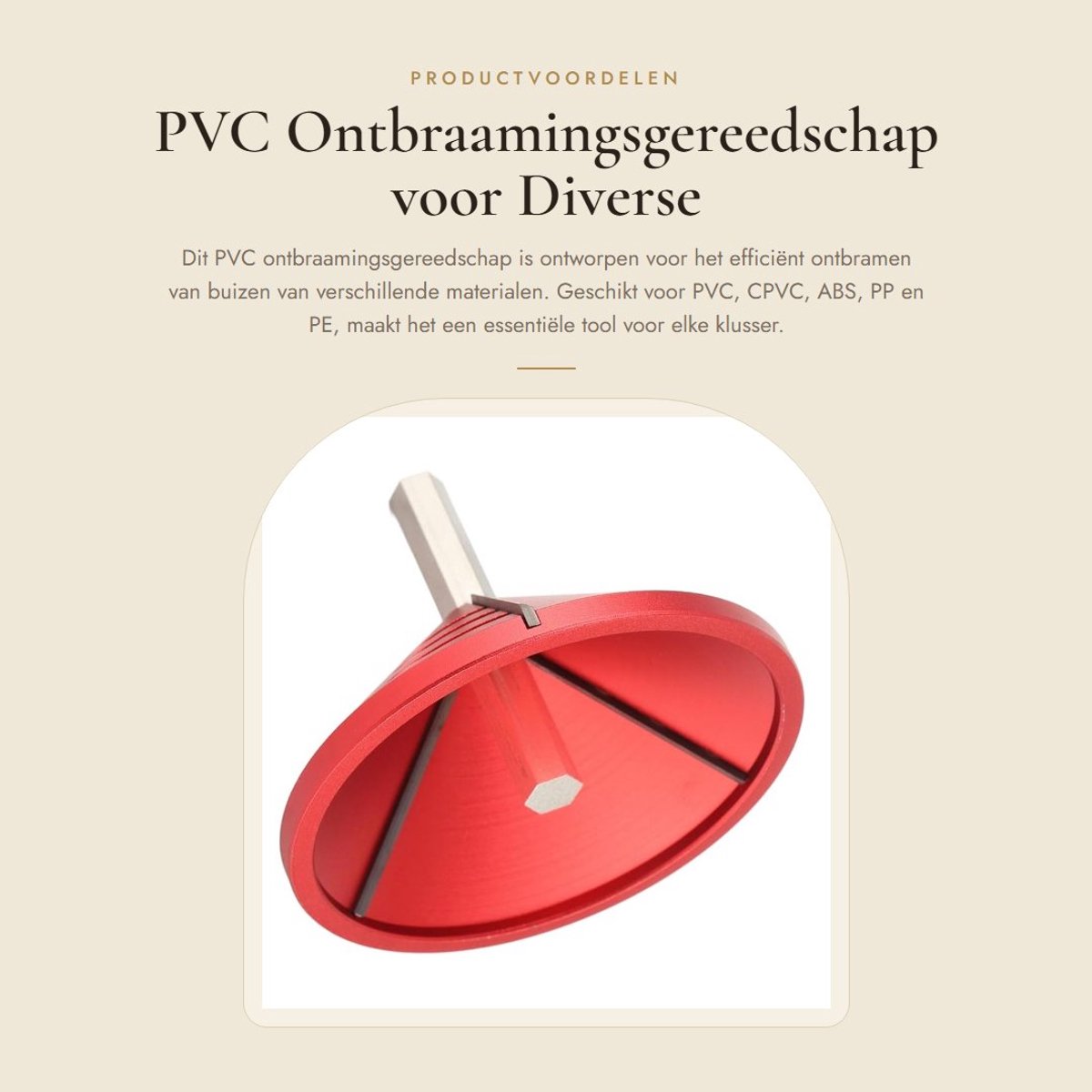 Dailygoods- Afschuin gereedschap voor buizen - PVC-ontbraamingsgereedschap - Sneldraaistaal/Roestvrij staal - Buitendiameter 2,5-9,9 cm - Binnendiameter 1,9-8,9 cm - Drie snijbladen met dubbele snijkant - Buisontbramer