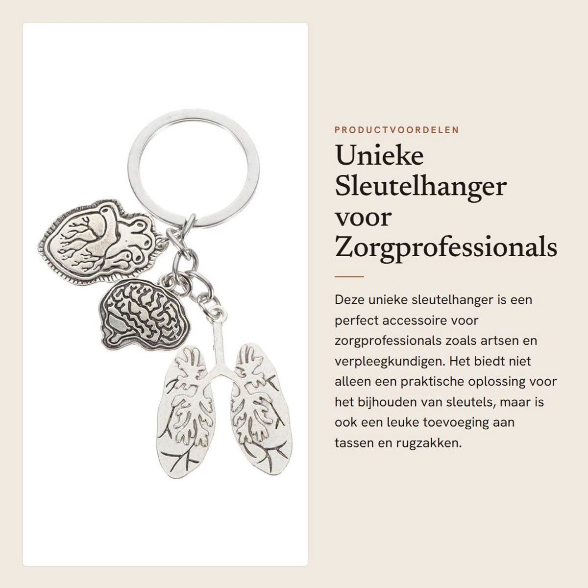 Dailygoods- Sleutelhanger Uniek Accessoire - Sleutelhanger Dokter/Verpleegster - Sleutelhanger Psycholoog - Sleutelhanger Hersenen - Lichtgewicht en Compact - Perfect voor Tassen en Rugzakken - Sleutelhouder