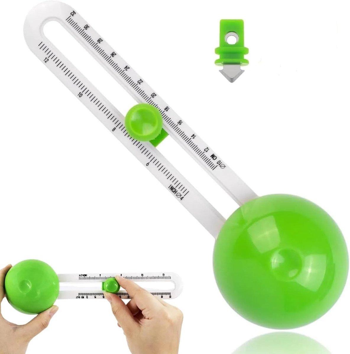 Dailygoods- Rolsnijder Verstelbaar - Cirkelsnijder Papier en Karton - Snijmachine voor Stof - Knipgereedschap voor Scrapbooking - Inclusief Vervangmes - Afmetingen 22 x 7 x 4 cm