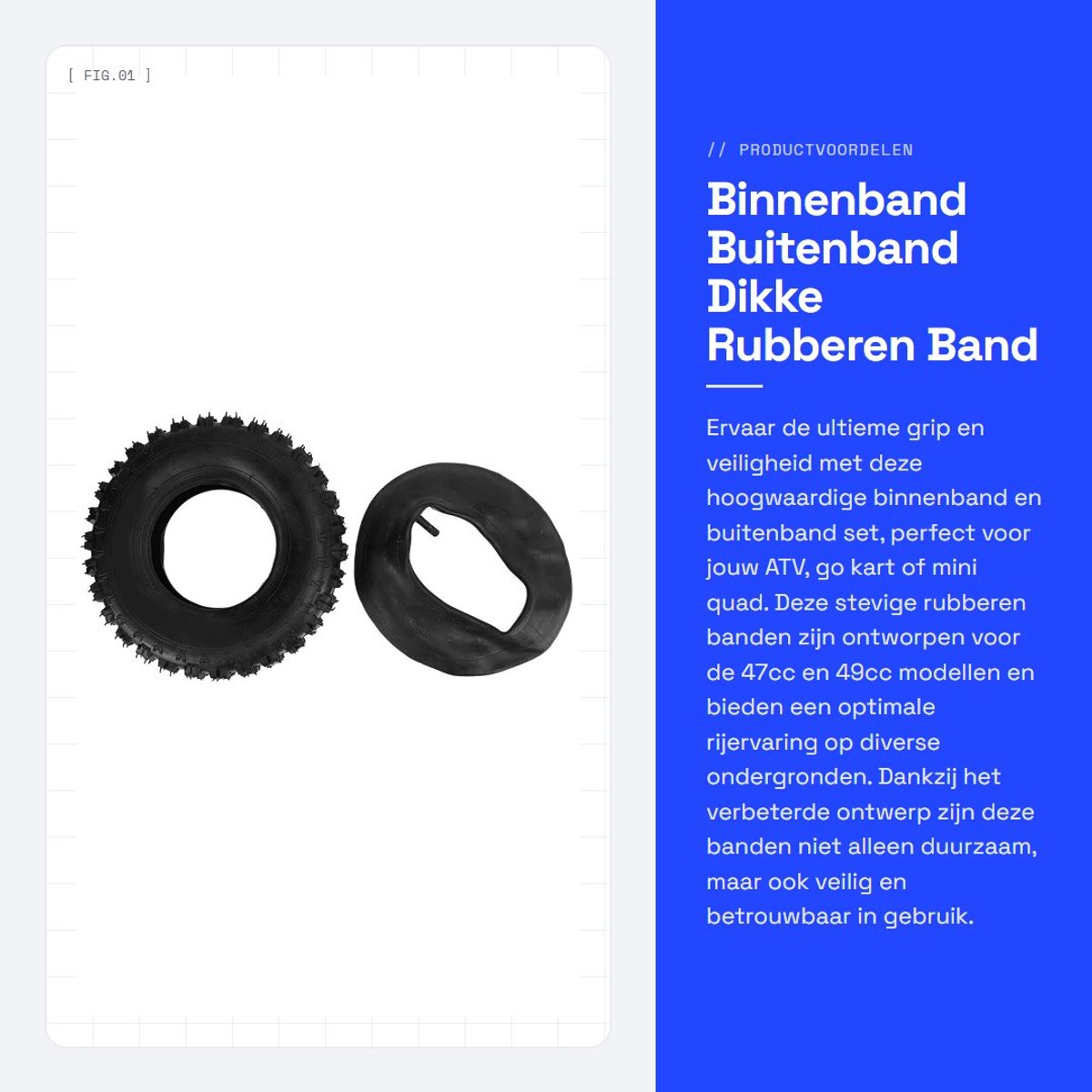 Dailygoods- Binnenband Geschikt voor ATV Go Kart Mini Quad - Dikke Rubberen Band - Duurzaam - Veilig - Hoge Grip - Diameter 31 cm