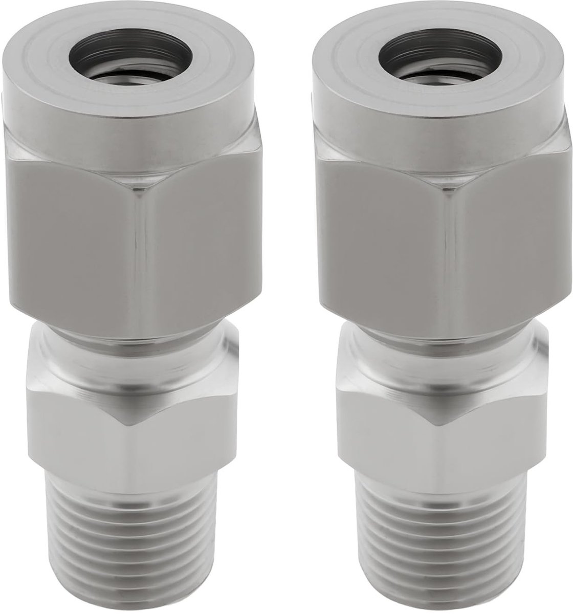 Dailygoods- Buisfitting 1/8" NPT tot 1/4" - RVS Compressie - Dubbele Ferrule - 35 mm Lengte - Geschikt voor Vloeistof/Gas - Robuuste Verbinding - Pijpfitting