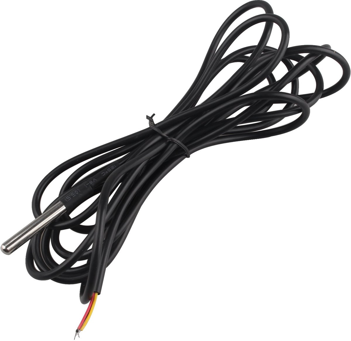 Dailygoods- Temperatuursensor Waterproof - Temperatuursensor 18B20 - Temperatuurbereik - 3 Meter - Roestvrij Stalen Behuizing - Verstelbare Resolutie - Temperatuursonde