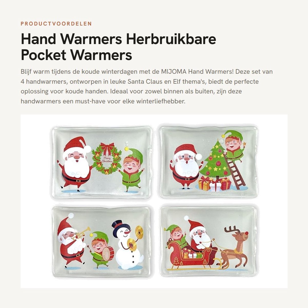 Dailygoods- Handwarmers Oplaadbaar - Herbruikbare Handwarmers - Set van 4 - Huidvriendelijke Kunststof Hoes - Tot 55 °C Warmte - Perfect voor Koude Dagen - Zakwarmers
