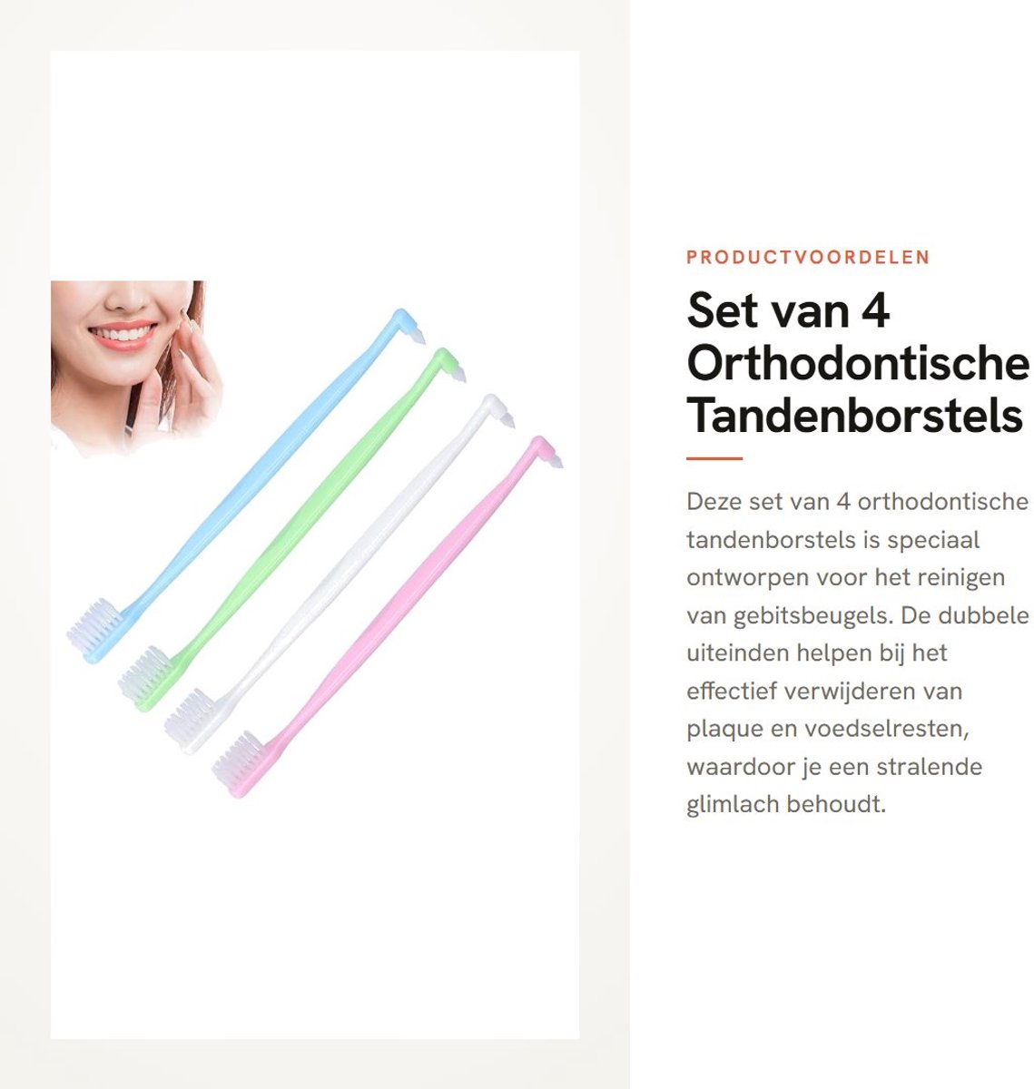 Dailygoods- Tandenborstel Orthodontisch - Beugel Reinigingsborstel - Interspace Tandenborstel - Dubbelzijdig - Hardnekkige Bacteriën Verwijdering - Hoogwaardige Kwaliteit - Interdentale Borstel