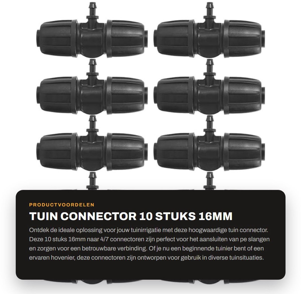 Dailygoods- Tuin Connector 10 Stuks - T-Stuk Connector - Duurzaam Materiaal - Tuinirrigatie - Vernevelingirrigatie - Eenvoudige Installatie - Tuinverbinder