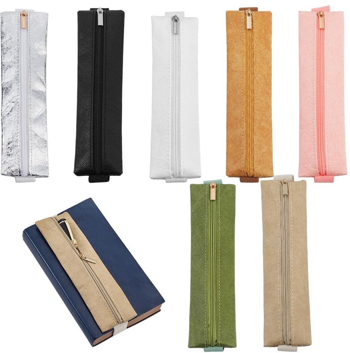 Dailygoods- Notebook Band Elastisch - Pen/Potlood Houder - Verstelbaar - Slank Ontwerp - 7 Kleurenset - Organisatie Accessoires - Notebookhoes