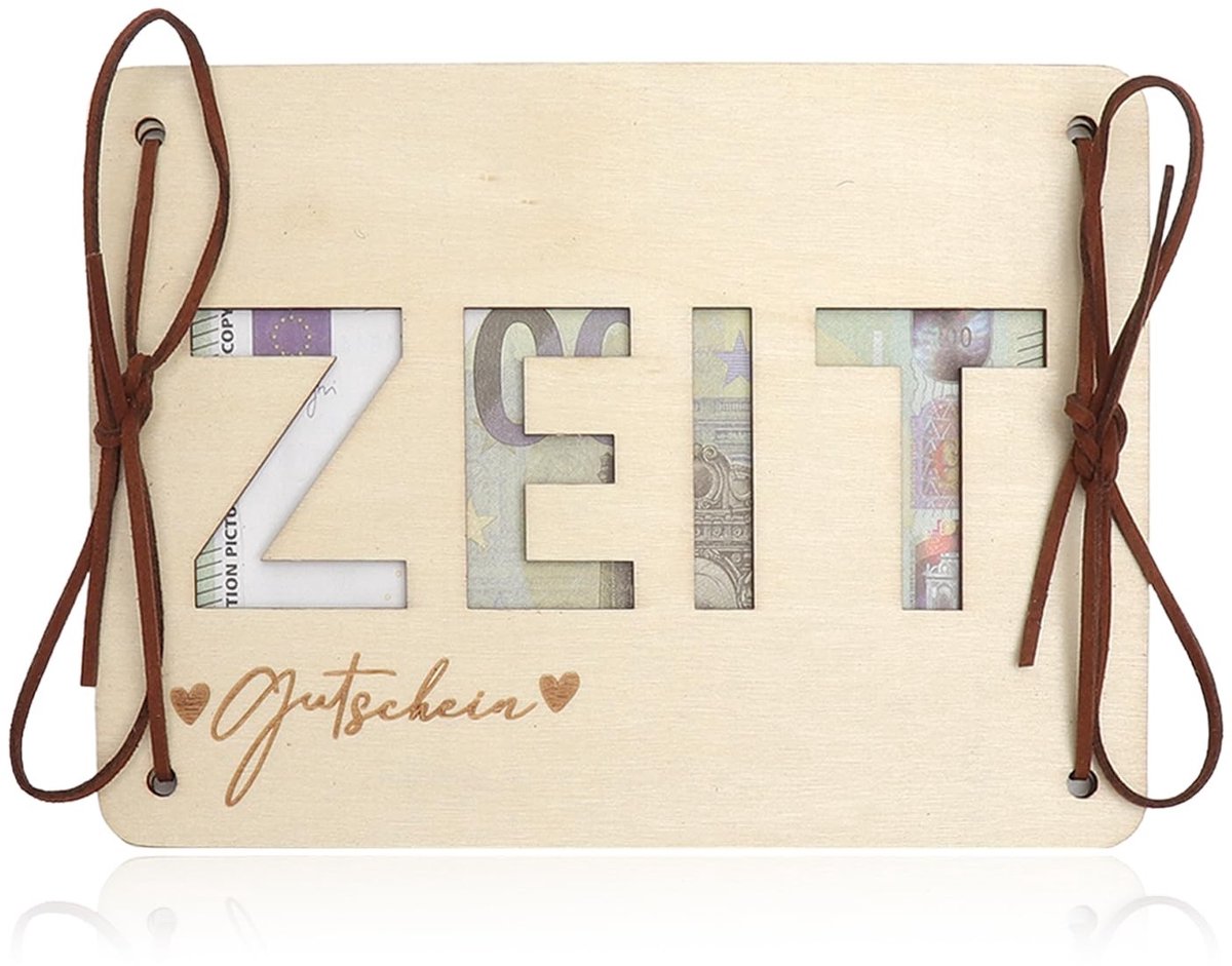 Dailygoods- Geldgeschenk van Natuurlijk Hout - Milieuvriendelijke Geschenkdoos - Creatief Cadeau-idee - 18 x 13 x 1 cm - 55 gram - Grappig Cadeau