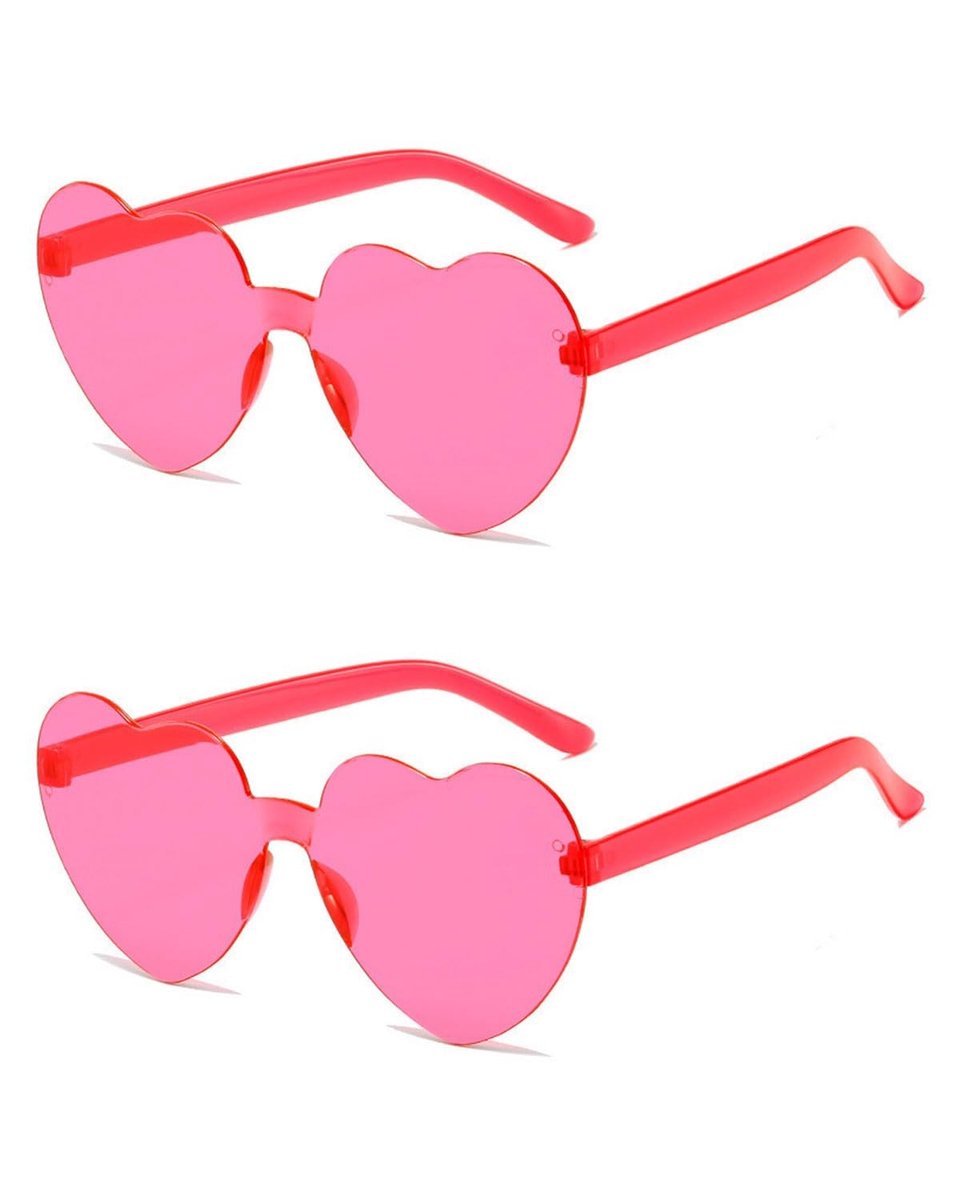 Dailygoods- Zonnebril Hartvormig - Oversized - Modieus - Roze - PC-glazen - Lichtgewicht/Duurzaam - Fashion Sunglasses