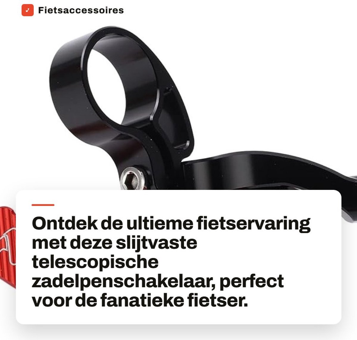 Dailygoods - Fietsaccessoires - Fietsstoeltje - Slijtvaste Zadelpen - Zwart Rood - Dropper Remote Lever - Geschikt voor Fietsers - Telecopische Schake...