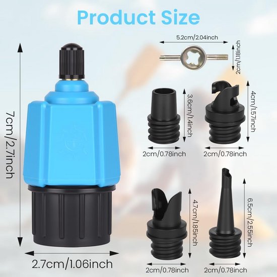 SUP Pomp Adapter - Ventiel Converter - Water Sporten - Hoge Druk Afdichting - 6 Stuks - Zwart — afbeelding 4