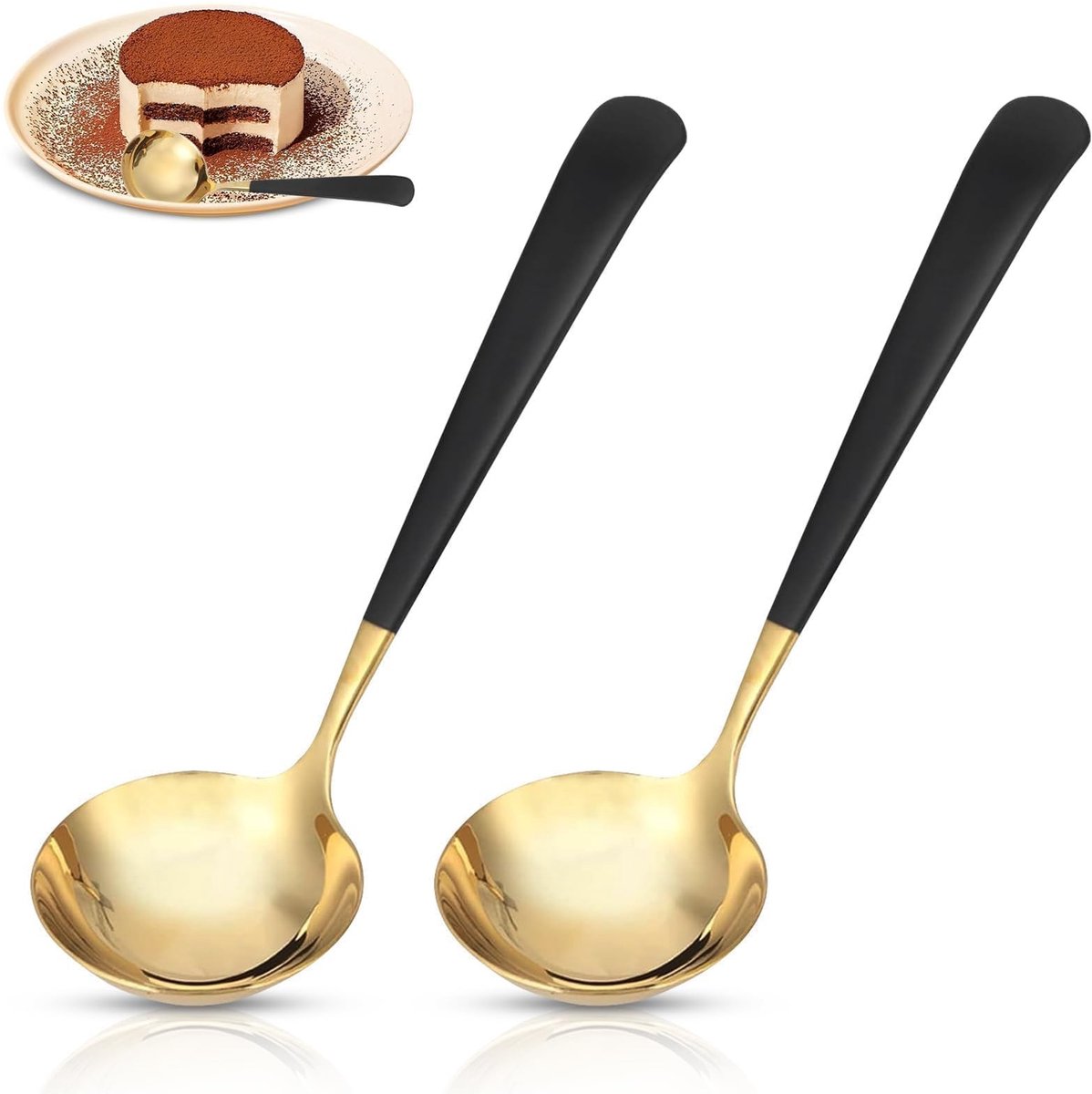 Dailygoods- Soeplepels 2 Stuks - Roestvrij Stalen Bestek - Kooklepels - Keuken - Restaurants - Duurzaam Materiaal - Lepels
