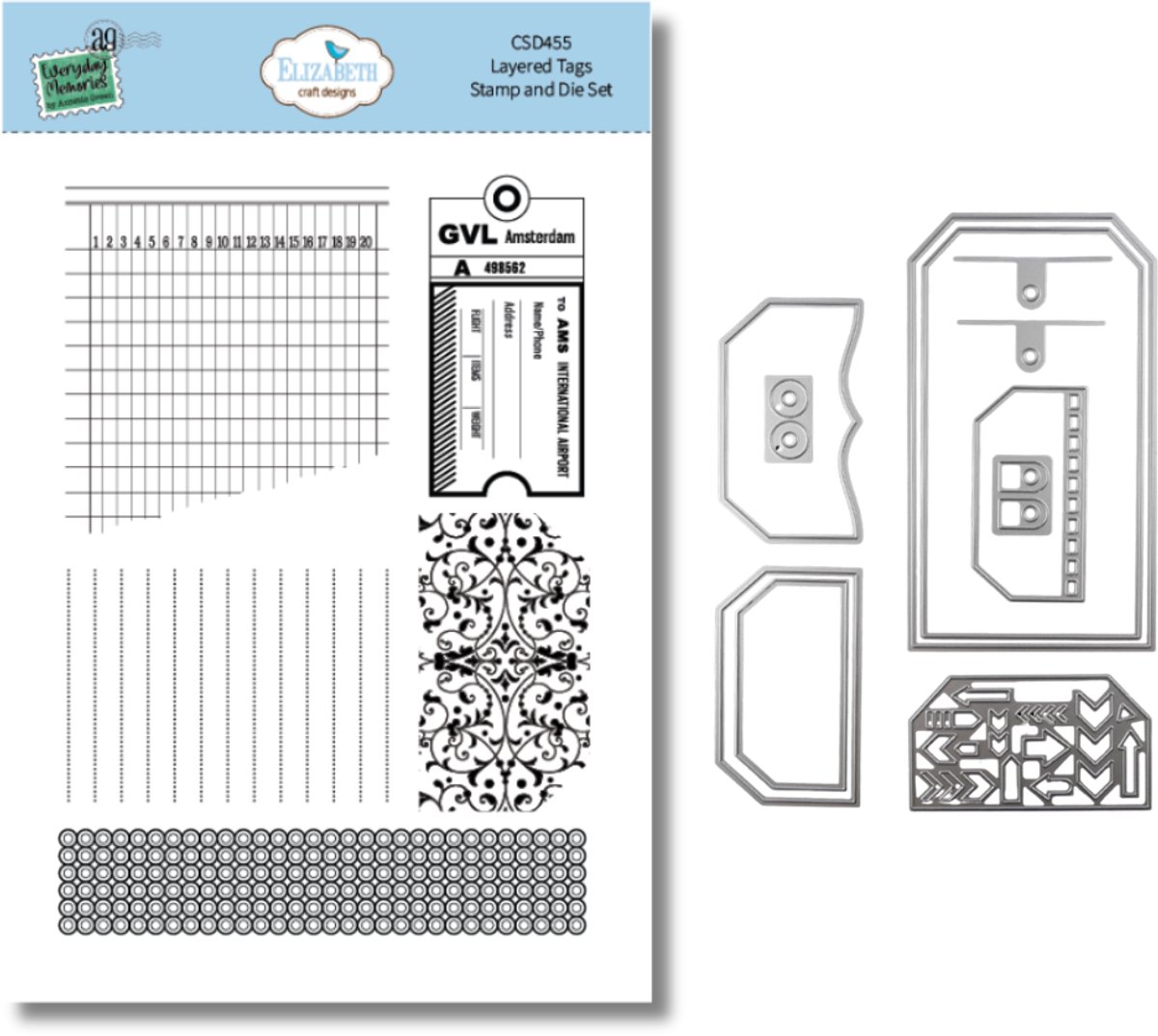 ECD Layered tags Stamp and die set