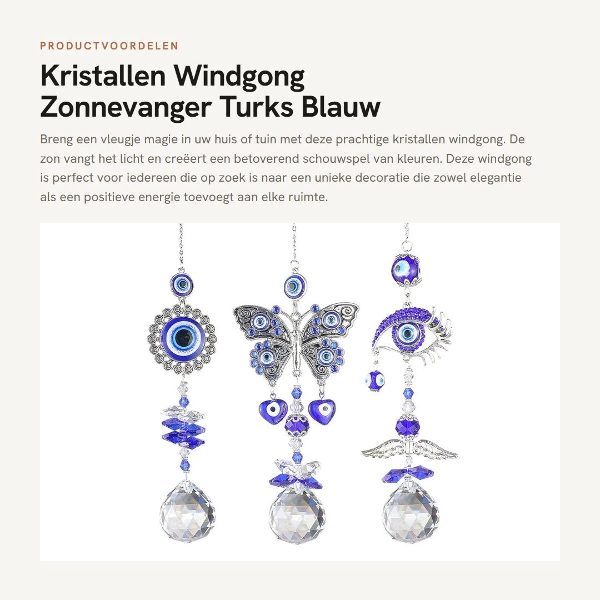 Dailygoods- Windgong Kristalhelder - Zonnevanger - Tuindecoratie - Feng Shui - Hangend - Duurzaam Materiaal