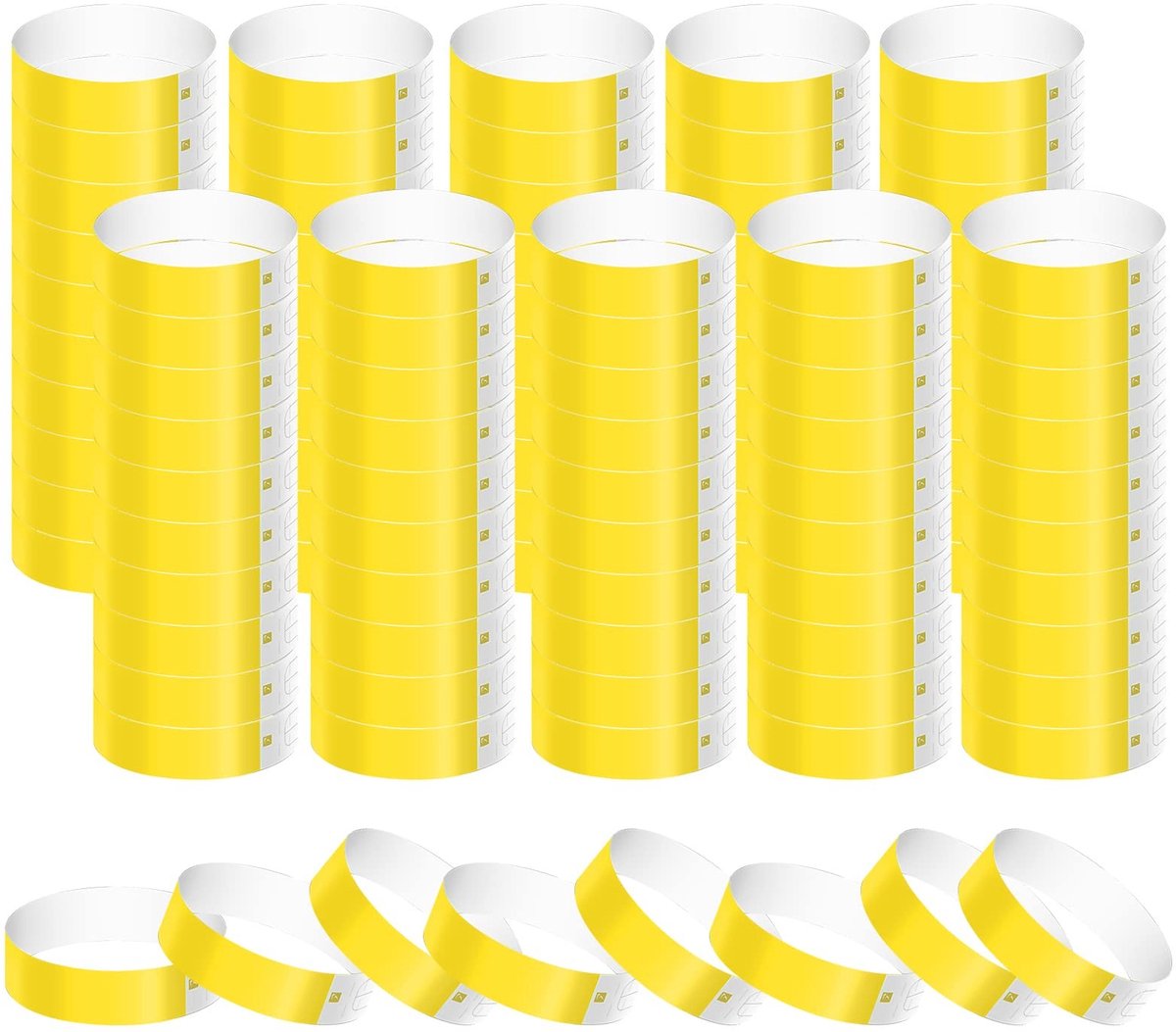 Dailygoods- Polsbandjes 1000 stuks - Waterdicht - Neon - Papieren Armbanden - Evenementen - Muziekfestival - Lichtgewicht 25x1,9 cm - Evenementenbandjes