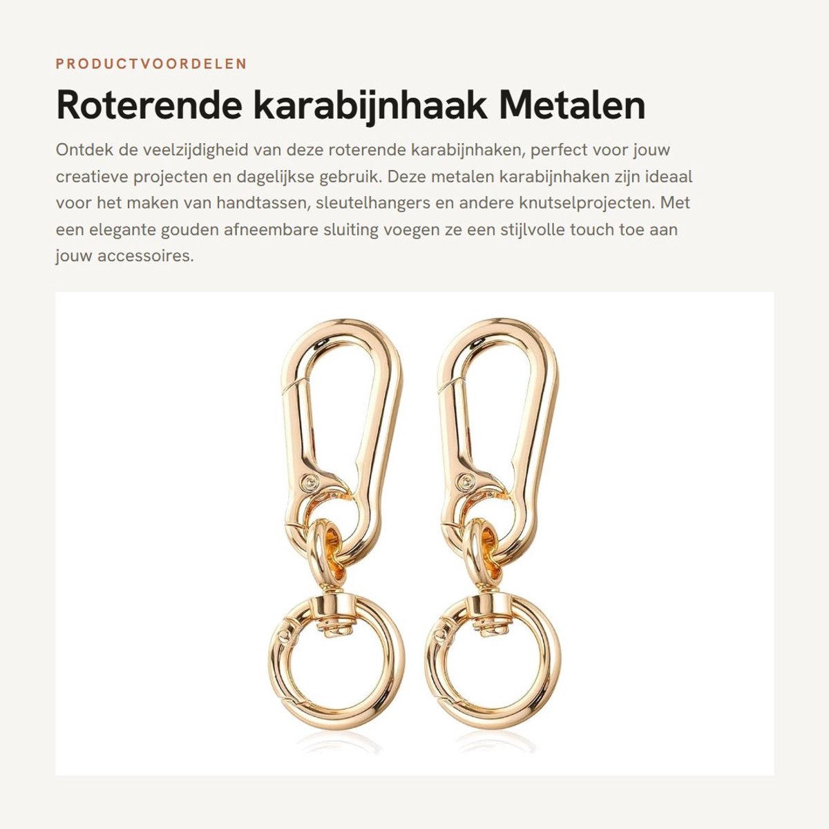 Dailygoods- Karabijnhaak 2 Stuks - Metalen Haken - Zilver - Sleutelhanger met Draaischarnier - Hoogwaardige Aluminiumlegering - Compacte Veersluitdesign - Haak