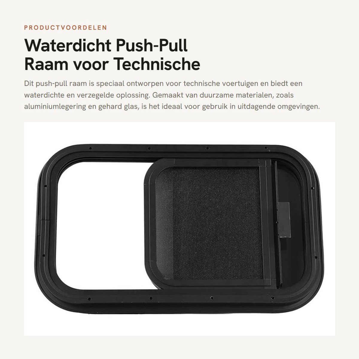 Dailygoods- Ramen Waterdicht - Push-Pull Venster - Aluminiumlegering - Gehard Glas - Rubber - 535x335 mm - Raam