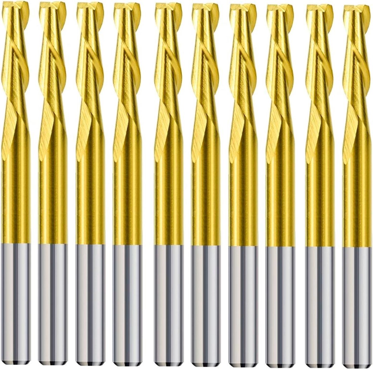 Frezen Set - Metaal Frezen - Houtbewerking Graveren - TiN Gecoat - 10 Stuks - Goudkleurig