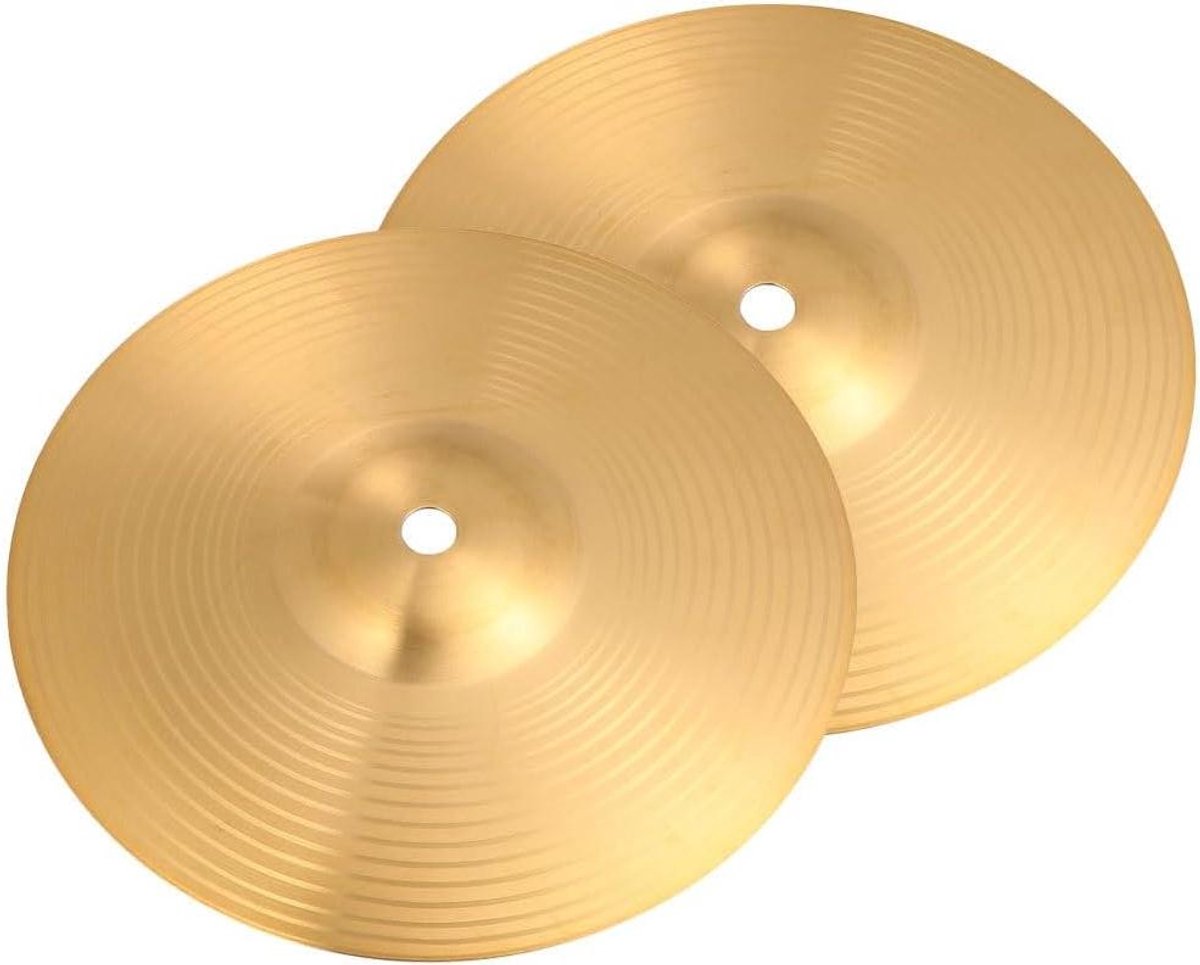 Cimbaaltjes Set - Percussie Bekkens - Muziek Maken - Snelle Heldere Respons - 15 cm - Goud