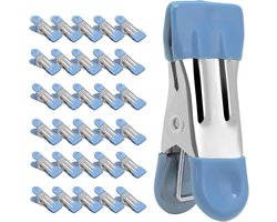 Kledingspelden - Wasknijpers Metalen - Was Drogen - Rubberen Coating - 30 Stuks - Blauw