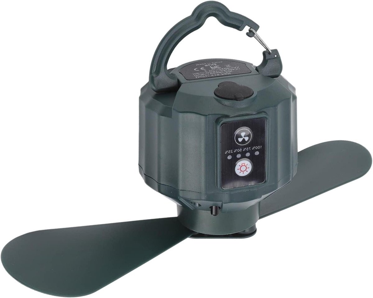 Camping Ventilator - Draagbare Fan - Kamperen Buiten - Oplaadbaar Met Afstandsbediening - 10400 mAh - Wit