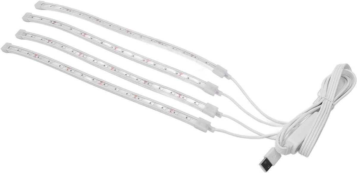 LED Groeilamp Strips - Plantenlamp Kweeklamp - Planten Groei Stimuleren - 4 Lichtmodi Timer - 72 LED's 4 Strips - Wit